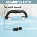 10.8" Mini Metal Tool Box with Removable Tray | Steel Toolbox, One-Button Latch, PP Handle, Removable Tray, Portable Storage, Home and Workshop Organization