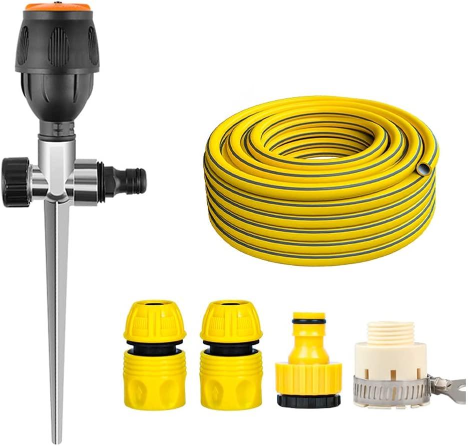 BBGS Ground Plug Garden Sprinkler with Tube, Automatic Lawn Water Sprinkler 360° Rotating Adjustable Lawn Sprinkler System for Lawn Grass Irrigation (Size : 30m)