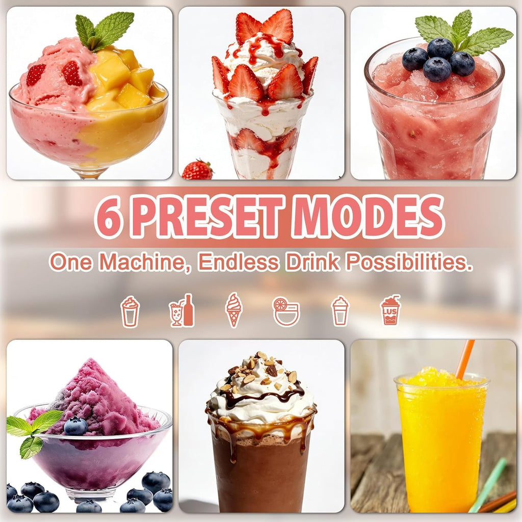 Slushie Machine for Home - 88oz Frozen Drink Maker Slushy Maker & Soft Ice Cream Maker, 6 Preset Programs| Slushie, Cocktails, Frappés, Ice Cream, Smoothies, Milkshakes (Screen Version）