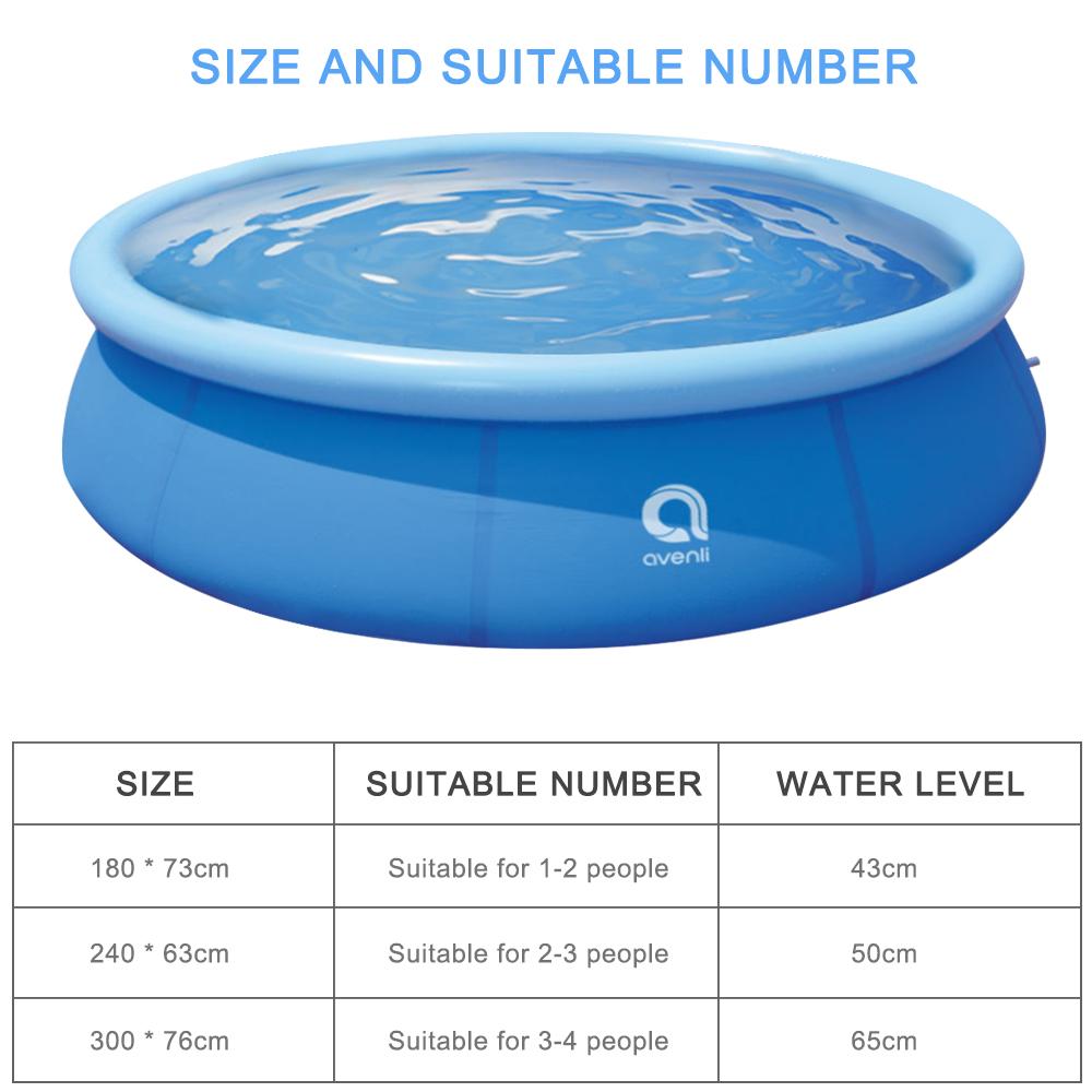 willstar round inflatable pool pvc thickened lounge pool blow up kiddie pool for family outdoor garden backyard (7.87*2 ft)