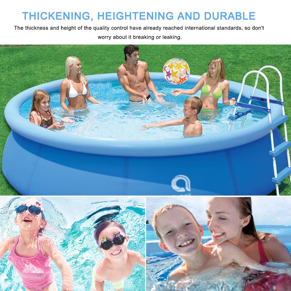 willstar round inflatable pool pvc thickened lounge pool blow up kiddie pool for family outdoor garden backyard (7.87*2 ft)