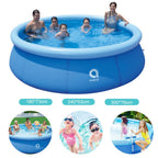 willstar round inflatable pool pvc thickened lounge pool blow up kiddie pool for family outdoor garden backyard (7.87*2 ft)