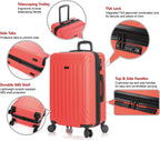 Rover Suitcases Hardside Luggage with Spinner Wheels, Red, 3-Piece Set (20/24/28)