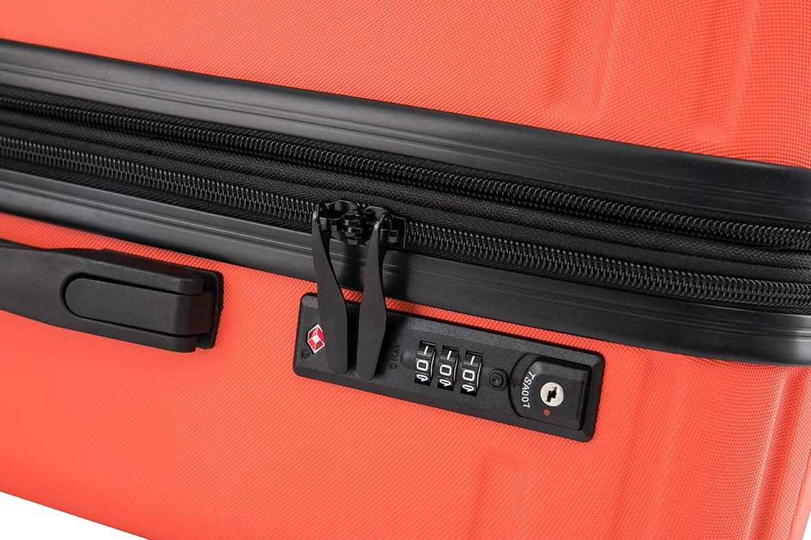 Rover Suitcases Hardside Luggage with Spinner Wheels, Red, 3-Piece Set (20/24/28)