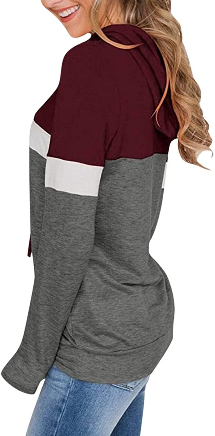 Women's V-Neck Button Causal Long Sleeve Tops Henley Blouse Loose T Shirt