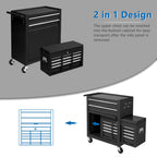 8-Drawer Rolling Tool Chest w/Lock, Tool StoraCabinet w/Wheels, Detachable Top, Drawers & Drawer Liners, Tool Organizer Box for Garage, Warehouse & Repair Shop