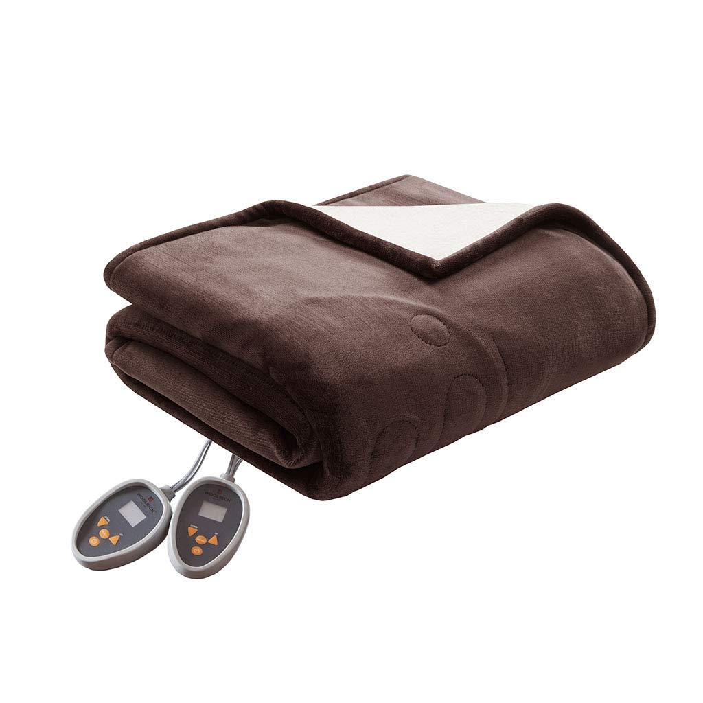 Gracie MIlls Elect Electric Blanket with 20 Heat Level Setting Controller Twin: 62x84" Chocolate -WR54-1751