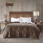 Gracie MIlls Elect Electric Blanket with 20 Heat Level Setting Controller Twin: 62x84" Chocolate -WR54-1751