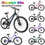 Lilypelle 26 inch 21 Speed Mountain Bike Aluminum Frame Double Disc Brake Suspension Fork MTB Black&amp;Blue