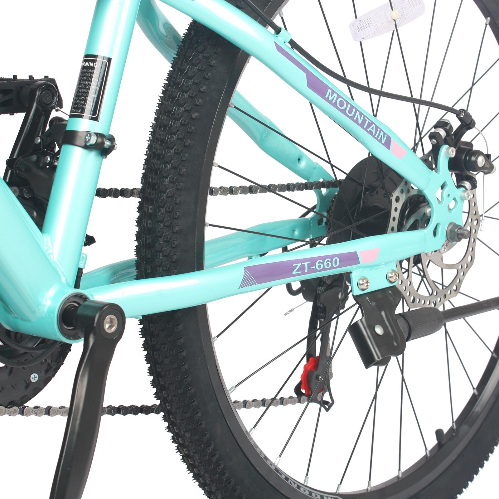 Lilypelle 26 inch 21 Speed Mountain Bike Aluminum Frame Double Disc Brake Suspension Fork MTB Black&amp;Blue