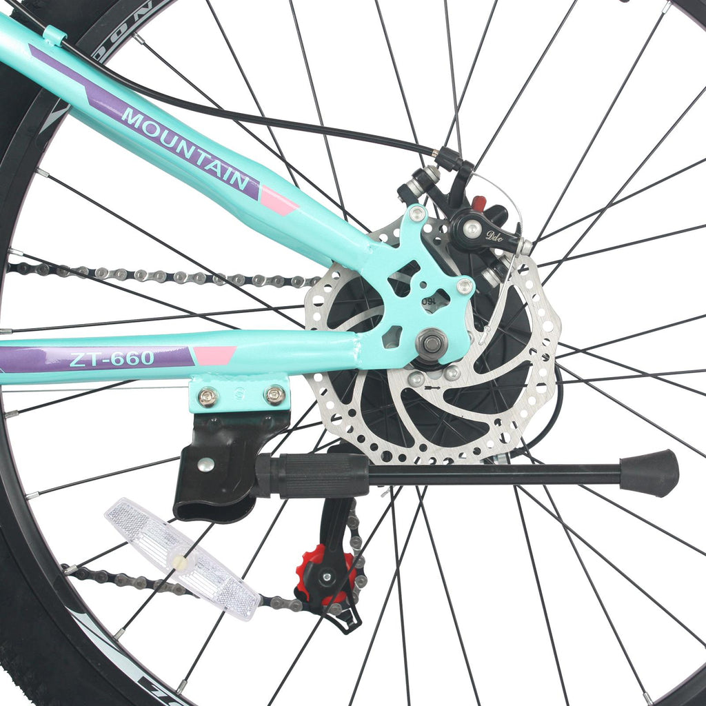 Lilypelle 26 inch 21 Speed Mountain Bike Aluminum Frame Double Disc Brake Suspension Fork MTB Black&amp;Blue