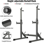 Squat Rack, Multi-Function Adjustable Barbell Rack, Max Load 500 LBS Bench Press Stands, Adjustable Weight Rack Dip Stand Fitness Barbell Bench Home Gym