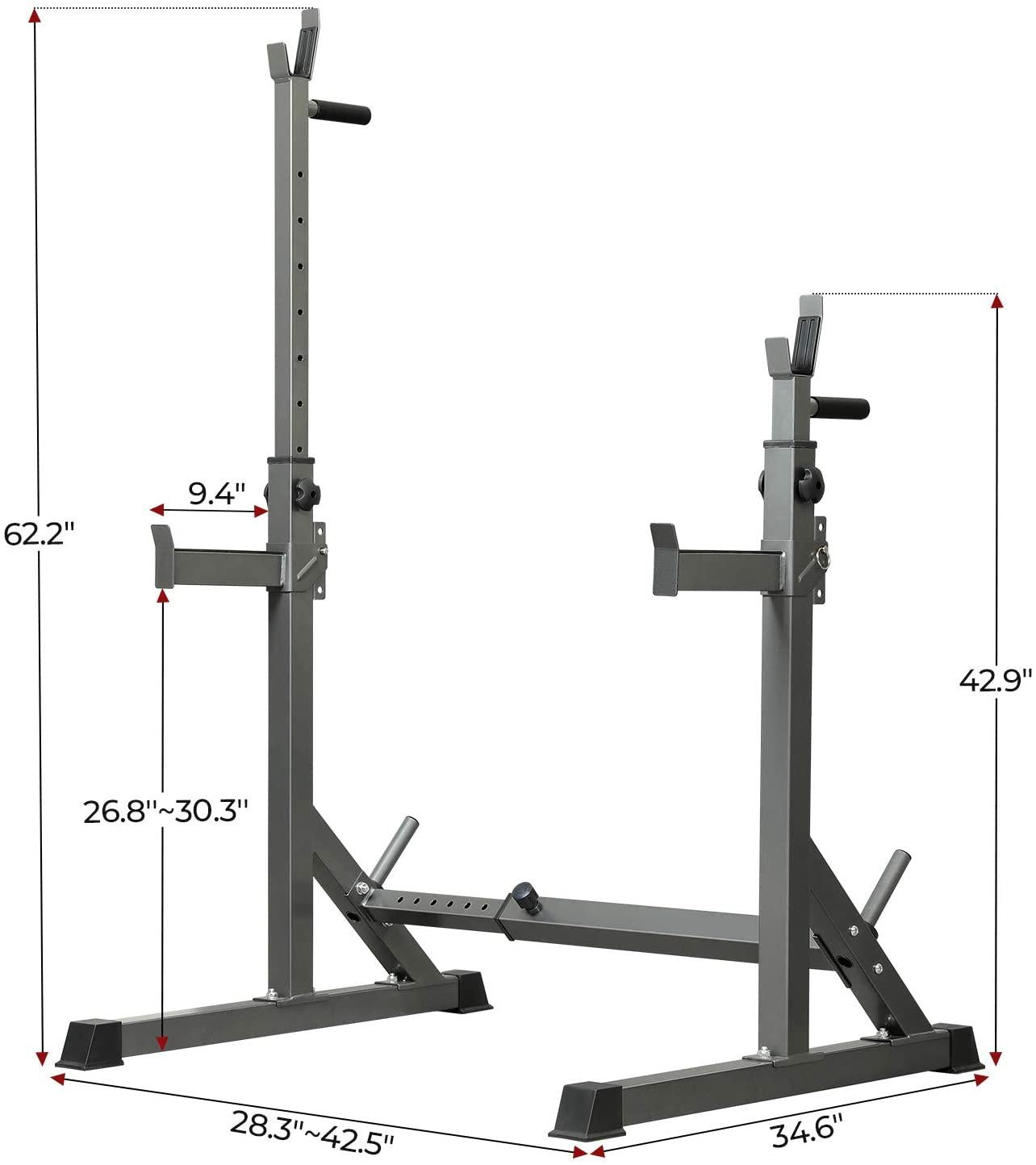 Adjustable Squat Rack Multi-Function Barbell Rack Dip Stand Barbell Stand Weight Lifting Rack Home Gym Fitness Weight Lifting Bench Press Dipping Station