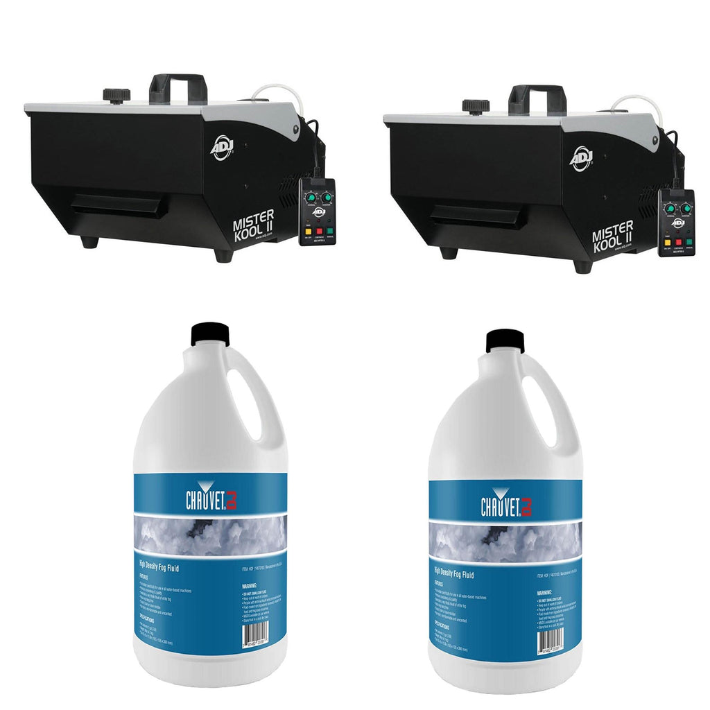 American DJ Mister Kool II Fog Machine (2) &amp; HDF 1 Gallon Fog/Smoke Juice (2)