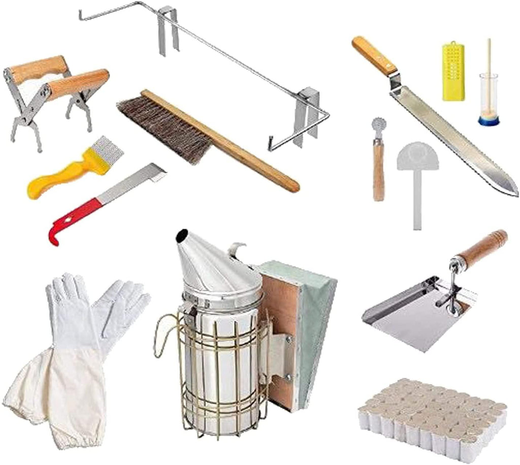 newmind 14x kit beekeeping equipment tools set kit supplies bee hive smoker brush tools