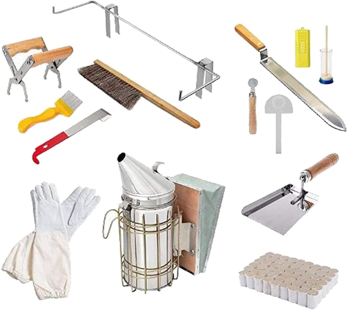 newmind 14x kit beekeeping equipment tools set kit supplies bee hive smoker brush tools