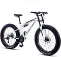 NENAGFat Tire Mountain Bike 26 Inch for Men and Women, 27 Speed Dual-Suspension Adult Mountain Trail Bikes with 4 Inch Knobby Tire, All Terrain Bicycle with Adjustable Seat &amp; Dual Disc Brake,White