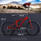 NENAGFat Tire Mountain Bike 26 Inch for Men and Women, 27 Speed Dual-Suspension Adult Mountain Trail Bikes with 4 Inch Knobby Tire, All Terrain Bicycle with Adjustable Seat &amp; Dual Disc Brake,White