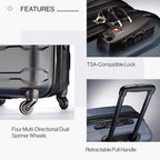 Omni PC Hardside Expandable Luggage with Spinner Wheels, Teal, 3-Piece Set (20/24/28)