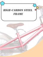 PHOENIX  14 16 18 Inch Kids Bike with Basket and Training Wheels, Handbrakes for 3-8 Years Old Girls &amp;Boys Toddler