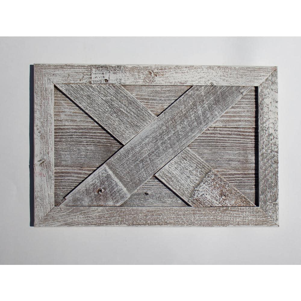 Farmhouse Deluxe 17.5 in. W x 11.5 in. H, 24 in. Dia, White Wash Decorative Christmas Tree Box Collar