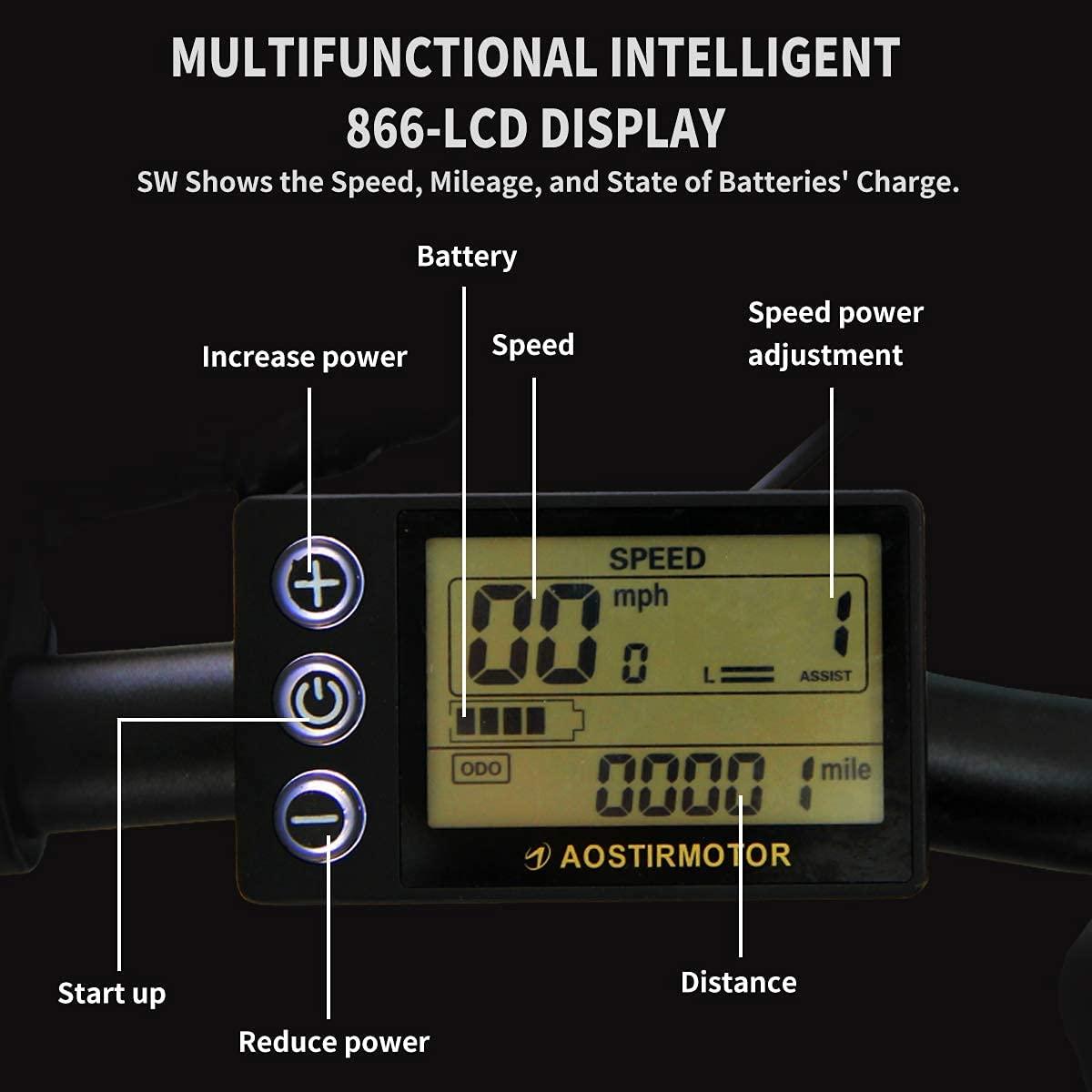 Aostirmotor Folding Electric Bike with 500W Motor 36V 13AH Removable Lithium Battery,20”4 inch Fat Tire Electric Bicycle,Ebike for Adults (Black)