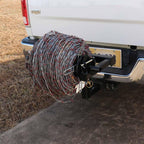 titan distributors inc. barbed wire unroller bolt on atv or 2" receiver hitch compatible and for fencing