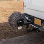 titan distributors inc. barbed wire unroller bolt on atv or 2" receiver hitch compatible and for fencing