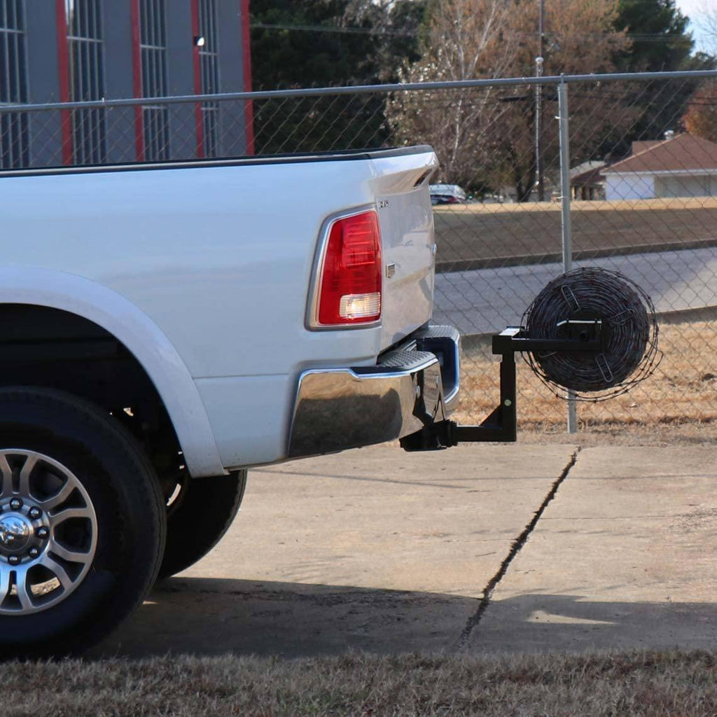 titan distributors inc. barbed wire unroller bolt on atv or 2" receiver hitch compatible and for fencing