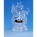 8" Clear and Red Snowman Train Village LED Lighted Tabletop Decor