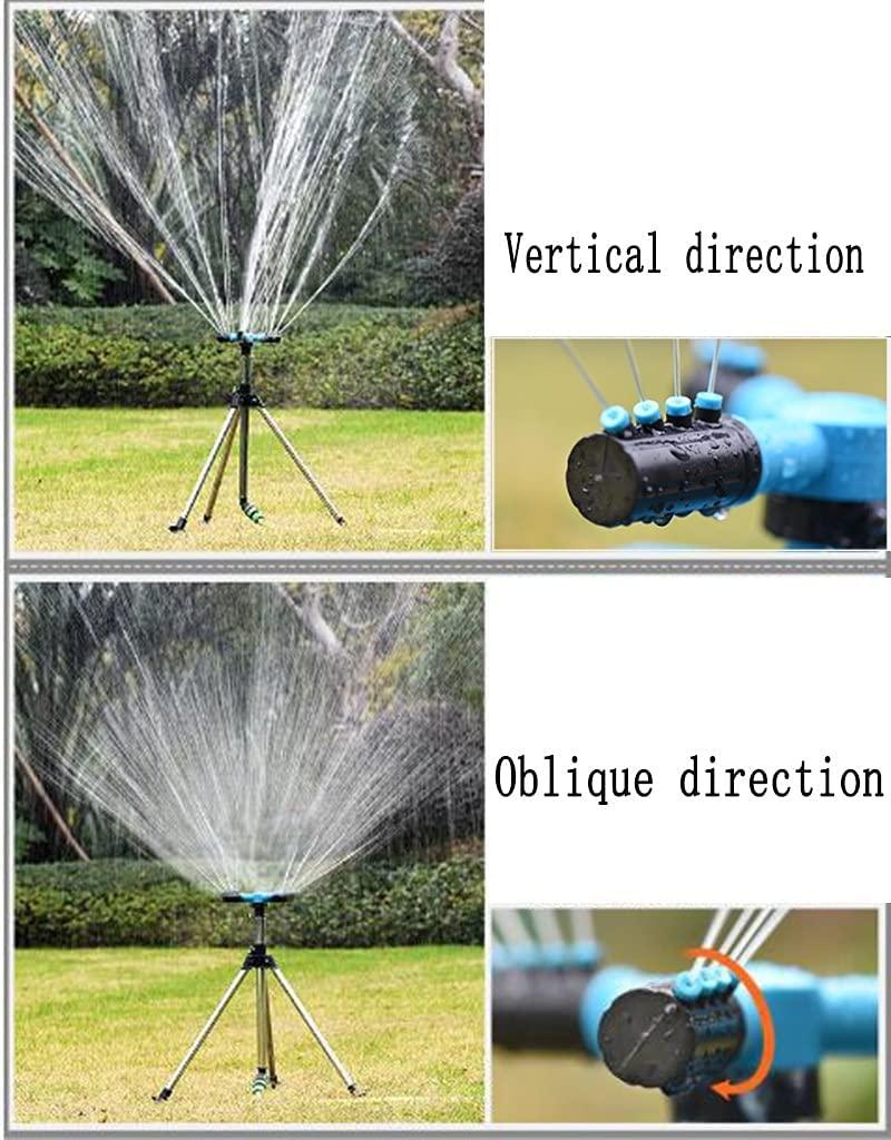 BBGS Garden Tripod Sprinkler with Hose, Lawn Sprinkler 360 Degree Rotating 3 Arms Automatic Water Sprinkler Bracket Garden Sprinkler System (Size : 30m)