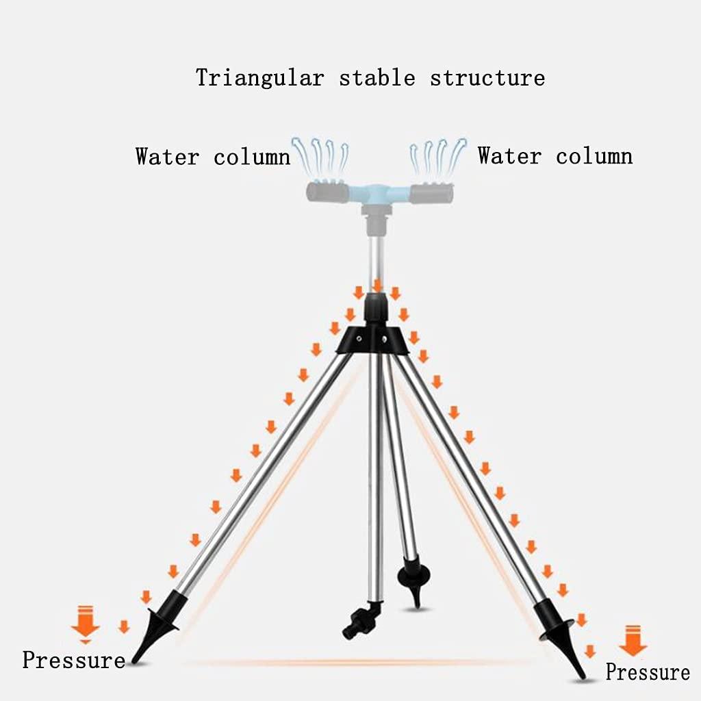 BBGS Garden Tripod Sprinkler with Hose, Lawn Sprinkler 360 Degree Rotating 3 Arms Automatic Water Sprinkler Bracket Garden Sprinkler System (Size : 30m)