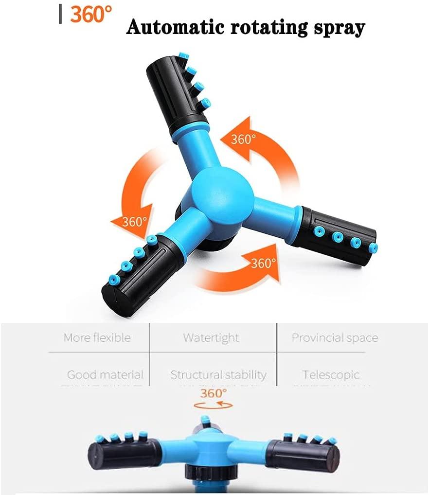 BBGS Garden Tripod Sprinkler with Hose, Lawn Sprinkler 360 Degree Rotating 3 Arms Automatic Water Sprinkler Bracket Garden Sprinkler System (Size : 30m)
