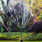 BBGS Garden Tripod Sprinkler with Hose, Lawn Sprinkler 360 Degree Rotating 3 Arms Automatic Water Sprinkler Bracket Garden Sprinkler System (Size : 30m)