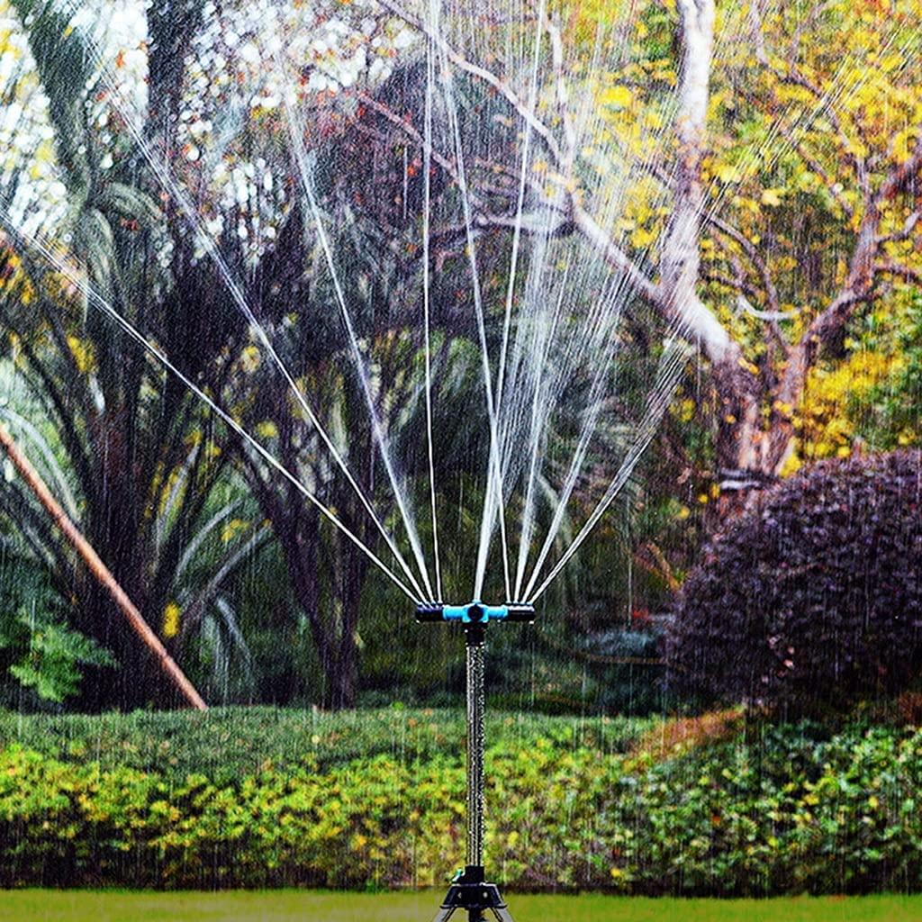 BBGS Garden Tripod Sprinkler with Hose, Lawn Sprinkler 360 Degree Rotating 3 Arms Automatic Water Sprinkler Bracket Garden Sprinkler System (Size : 30m)
