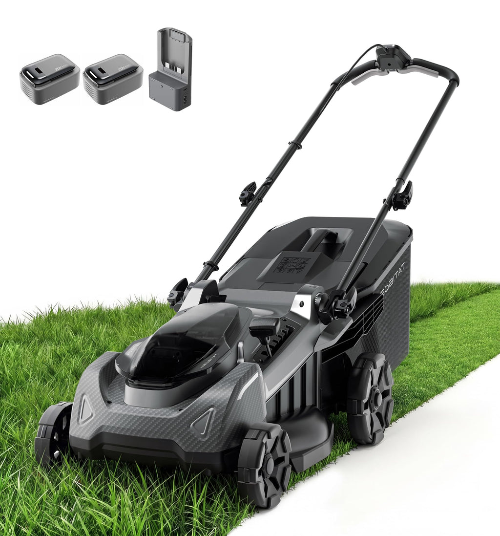 40V 18'' (Push) Extended Runtime Lawn Mower, 2-in-1 Mulching/Bagging Brushless with 6-Position Height Adjustment, Include 8.0Ah Battery x 2 and Rapid Charger