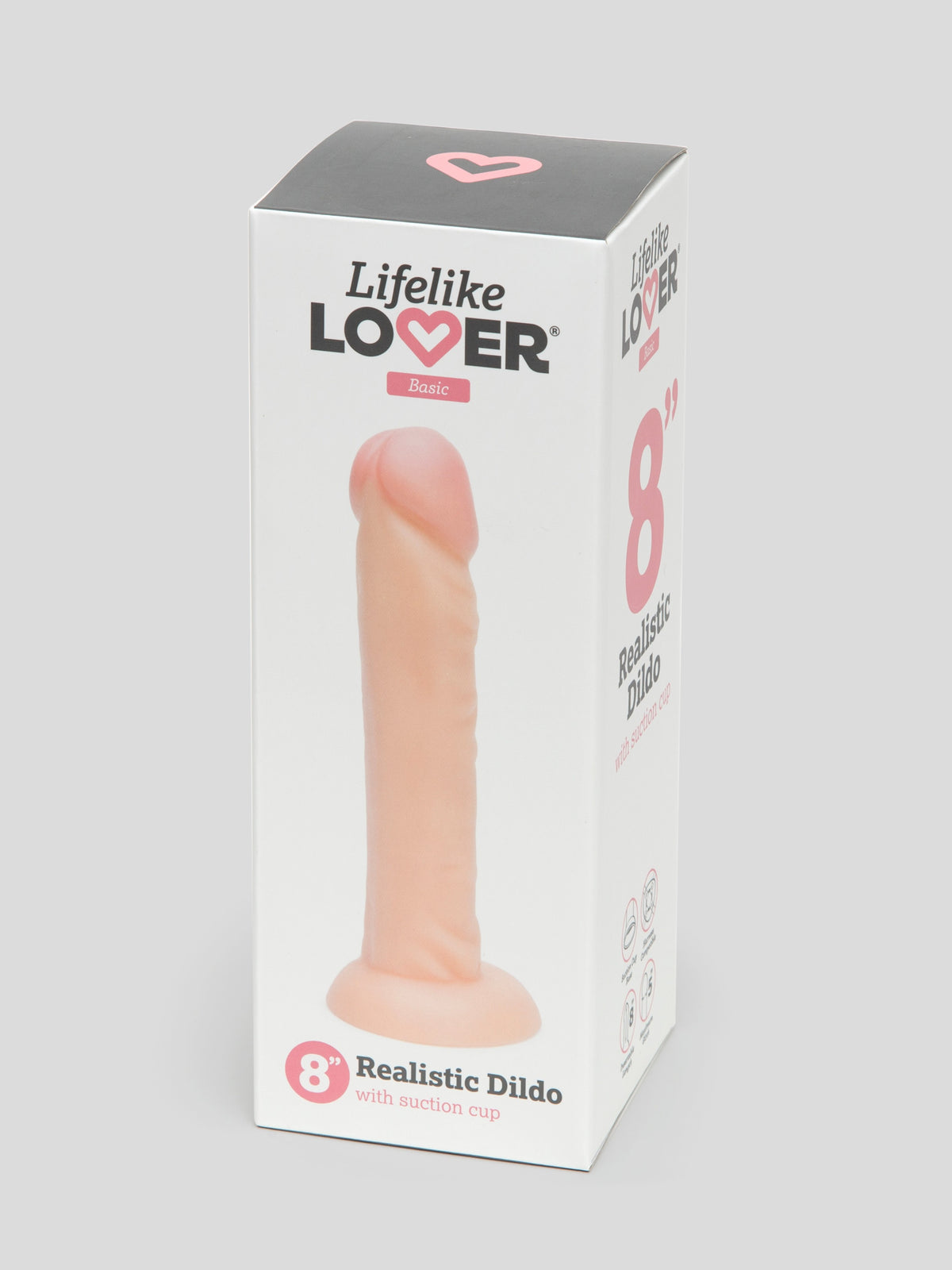 Lifelike Lover Basic Realistic Suction Cup Dildo 8 Inch, Flesh Pink | Flesh Pink