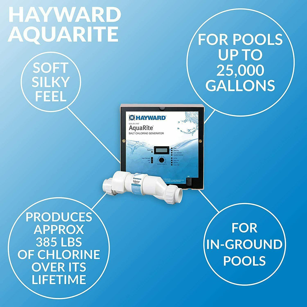 hayward aquarite salt chlorinator with turbocell for 25k gallon in ground pools