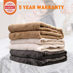 Size Heated Blanket (90" x 100") with 220g Double-Layer Soft Flannel, Dual Control Electric Heated Blankets for 89°F-108°F 10 Heating Levels, Grey Electric Blankets