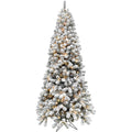 Fraser Hill Farm 6.5-Ft. Flocked Alaskan Pine Christmas Tree with Smart String Lighting