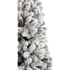 Fraser Hill Farm 6.5-Ft. Flocked Alaskan Pine Christmas Tree with Smart String Lighting