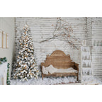 Fraser Hill Farm 6.5-Ft. Flocked Alaskan Pine Christmas Tree with Smart String Lighting