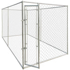 Tidyard 13'x6' Outdoor Dog Kennel with Chain-Link Mesh Sidewalls, Lockable Latch System for Dogs