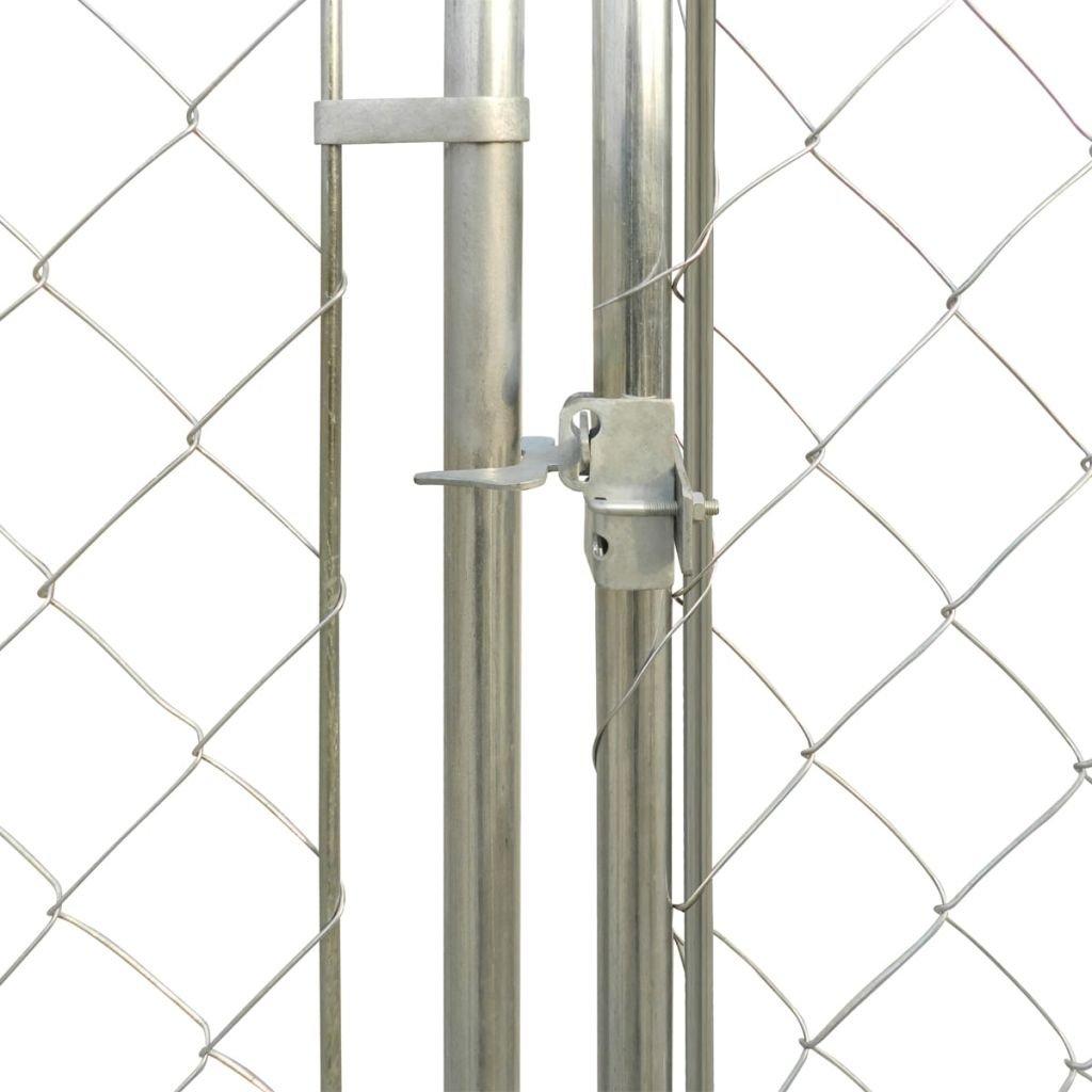Tidyard 13'x6' Outdoor Dog Kennel with Chain-Link Mesh Sidewalls, Lockable Latch System for Dogs