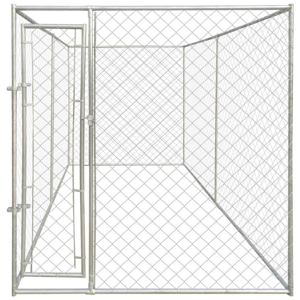 Tidyard 13'x6' Outdoor Dog Kennel with Chain-Link Mesh Sidewalls, Lockable Latch System for Dogs