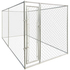 Tidyard 13'x6' Outdoor Dog Kennel with Chain-Link Mesh Sidewalls, Lockable Latch System for Dogs