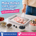Rolled Ice Cream Maker Kit - Ice Cream Cold Plate Makes Delicious Treats - Rolled Ice Cream Tray is Perfect  Ice Cream Maker - Roll Ice Cream Maker for Kids & Family