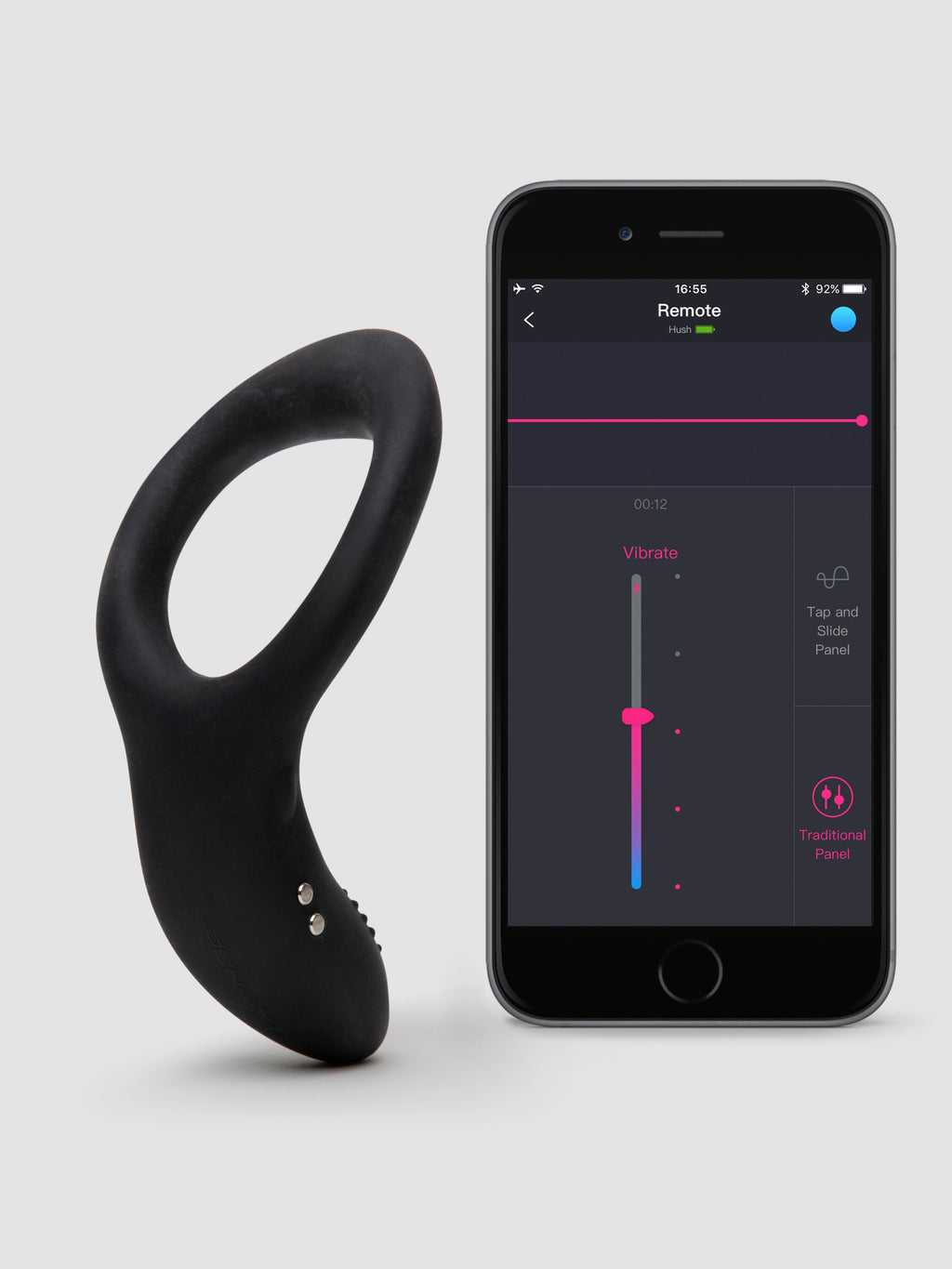 Lovense Diamo App Controlled Rechargeable Cock Ring, Black