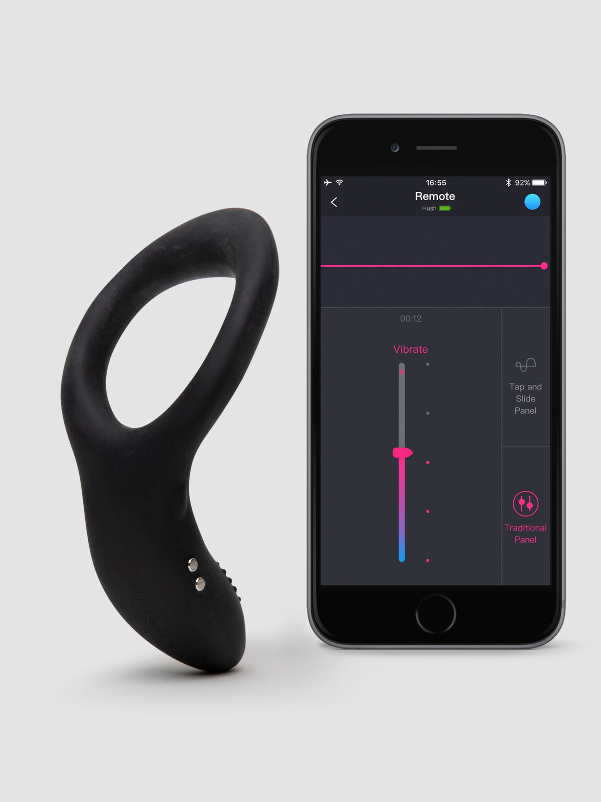 Lovense Diamo App Controlled Rechargeable Cock Ring, Black