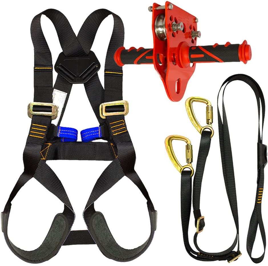 Fusion Climb Kids Backyard Zip Line Kit Harness Lanyard Trolley Bundle FK-K-HLT-05
